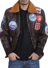 Maverick Top Gun Tom Cruise Brown Leather Jacket
